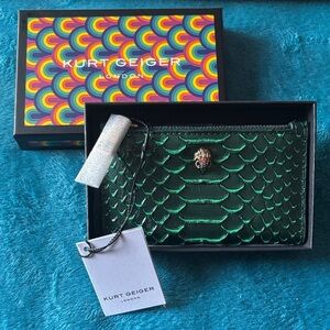 Kurt Geiger SOLD OUT Kensington Metallic Emerald Green Python Wallet